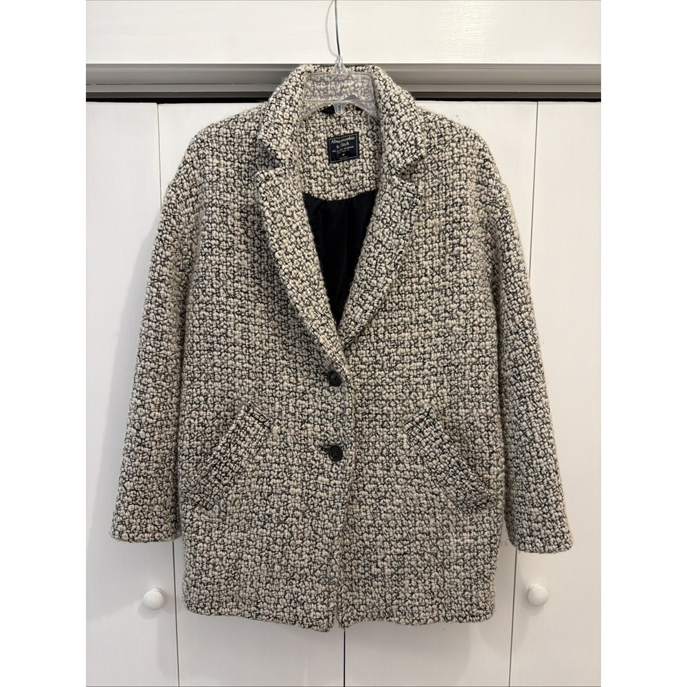 Abercrombie & Fitch Jacket Women's Sz M, Wool Blend Peacoat Single Breasted